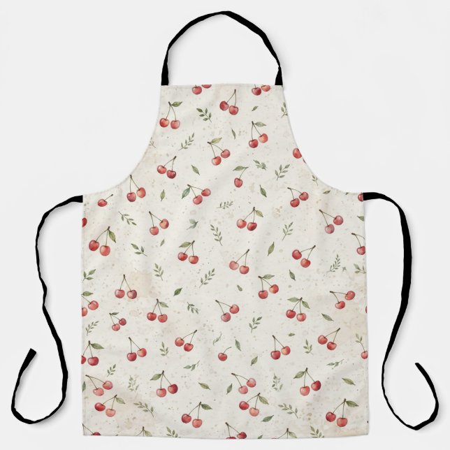 Cherry Pattern Vintage Botanical Apron (Front)