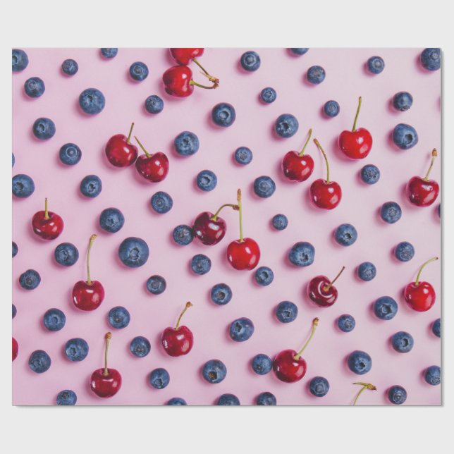 cherry pattern wrapping paper (Flat)