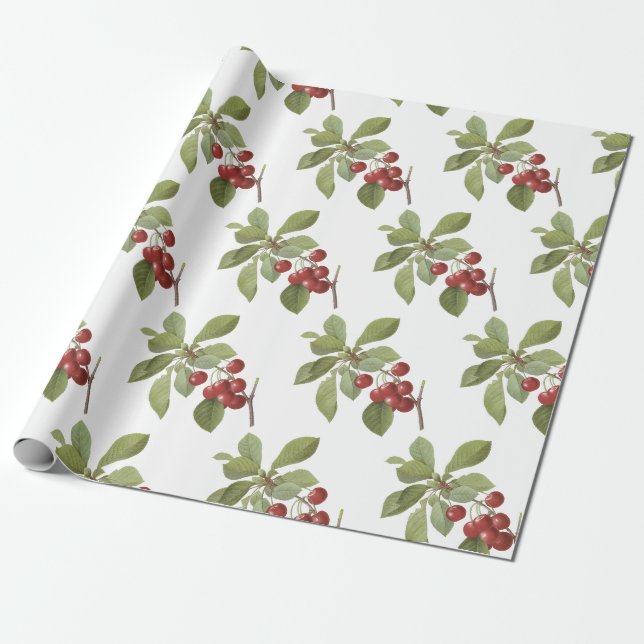 Cherry Pattern Wrapping Paper (Unrolled)