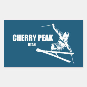 Cherry Peak Resort Skier Rectangular Sticker