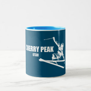 Cherry Peak Resort Skier Two-Tone Coffee Mug