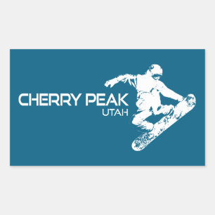 Cherry Peak Resort Utah Snowboarder Rectangular Sticker