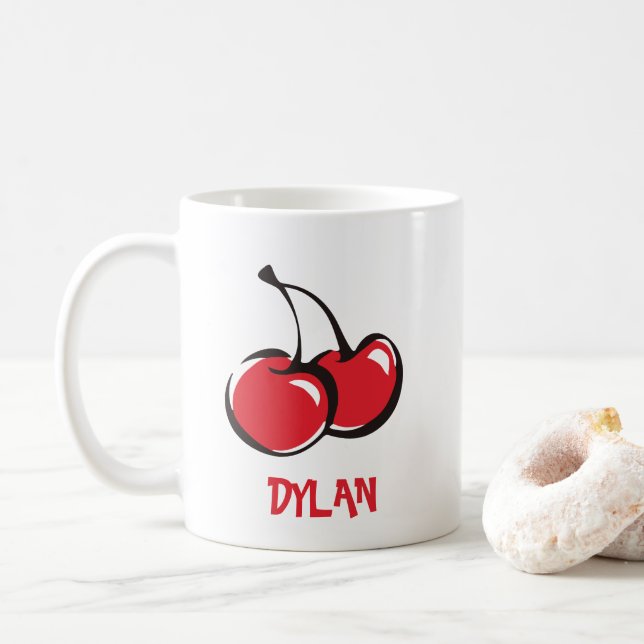 Cherry Personalised Mug (With Donut)