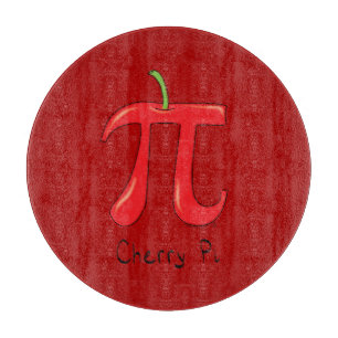 Cherry Pi Cute Math Pi Day Pie Cutting Board
