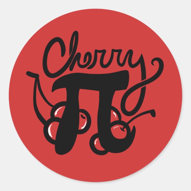 Cherry Pi Day Classic Round Sticker (Front)