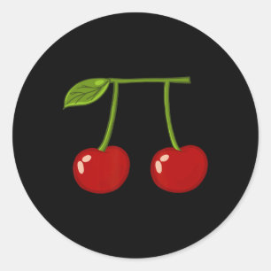 Cherry Pi Funny Pi Day Cherry Pie Pun Cherry Pi  Classic Round Sticker