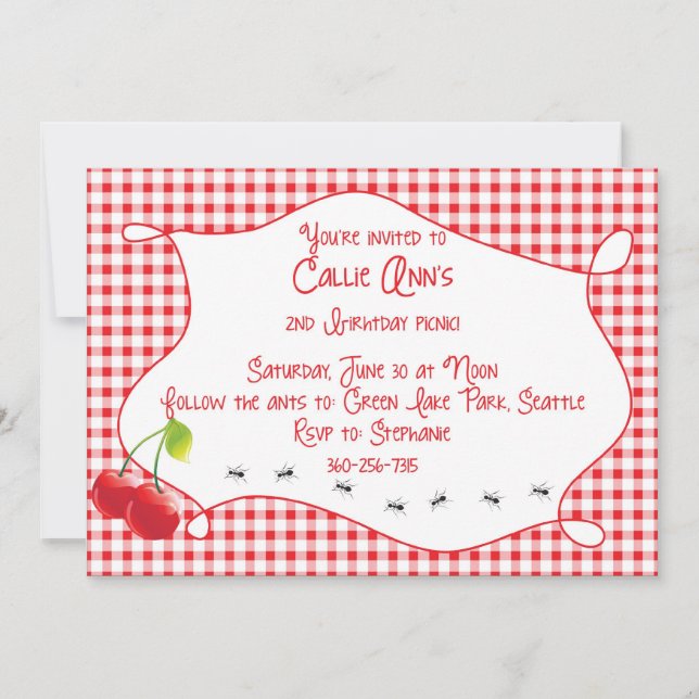Cherry Picnic Invitation (Front)