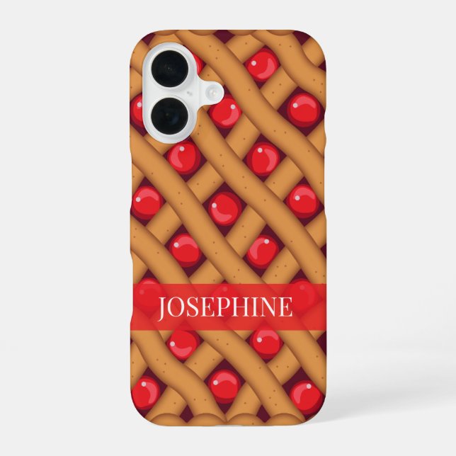Cherry Pie Dessert Foodie iPhone 16 Case (Back)