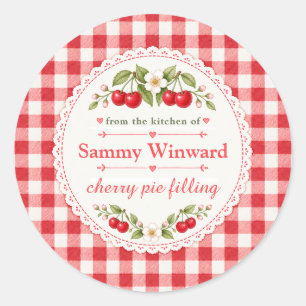 Cherry Pie Filling Homemade Gift Label