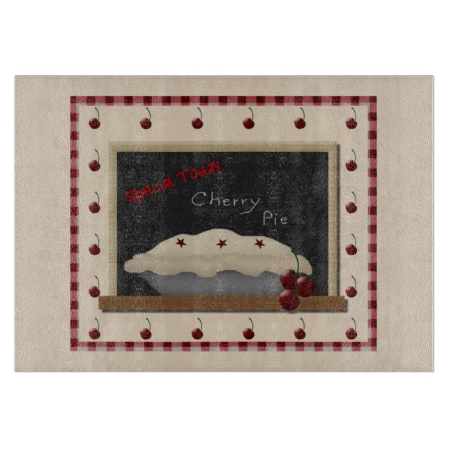 Cherry Pie Glass Cutting Board (Front)