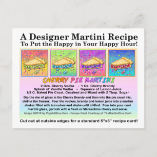 Cherry Pie Martini Recipe Card Postcard