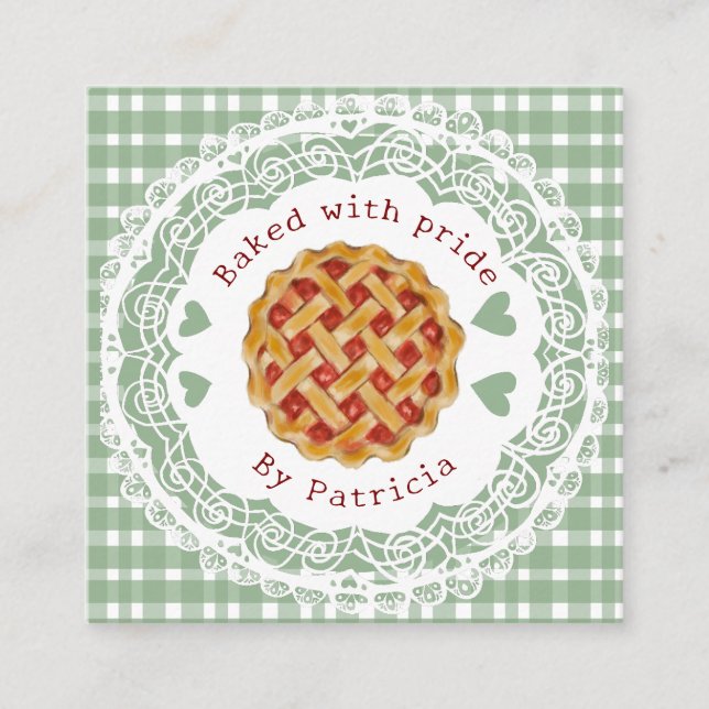 Cherry Pie Master baker  Square Business Card (Front)