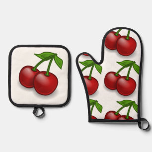 "Cherry Pie" Oven Mitt & Pot Holder Set
