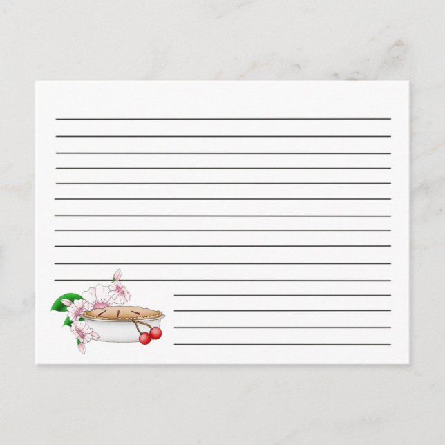 Cherry Pie Recipe Card (Front)