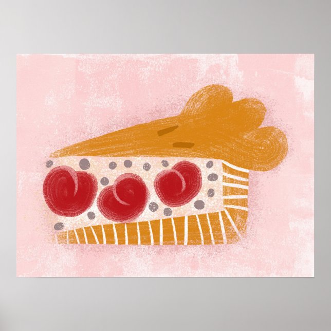 Cherry Pie Slice Poster Wall Art (Front)