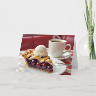 Cherry Pie, Vanilla Ice Cream & Coffee Birthday Card