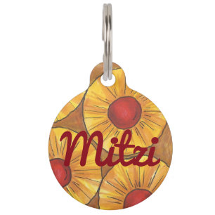 Cherry Pineapple Upside Down Cake Food Dog Pet Tag