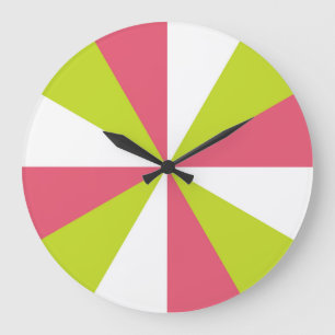 Cherry pink and lime modern kitchen clock - fun!