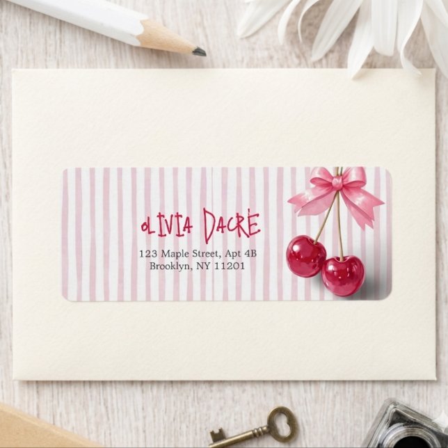 Cherry Pink Bow Red Summer Retro Shower (Creator Uploaded)