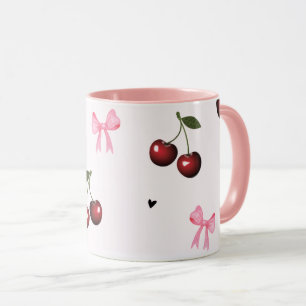 Cherry & Pink Bows Pattern - Coquette Aesthetic Mug