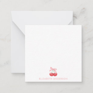 Cherry Pink Coquette Personalised Minimalist Card