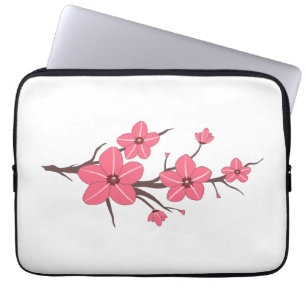 Cherry pink flowers pattern ! laptop sleeve