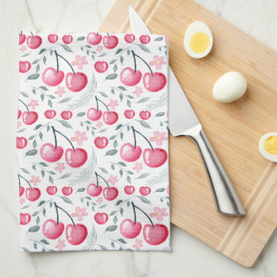Cherry Pink Personalized Tea Towel   Custom Name K