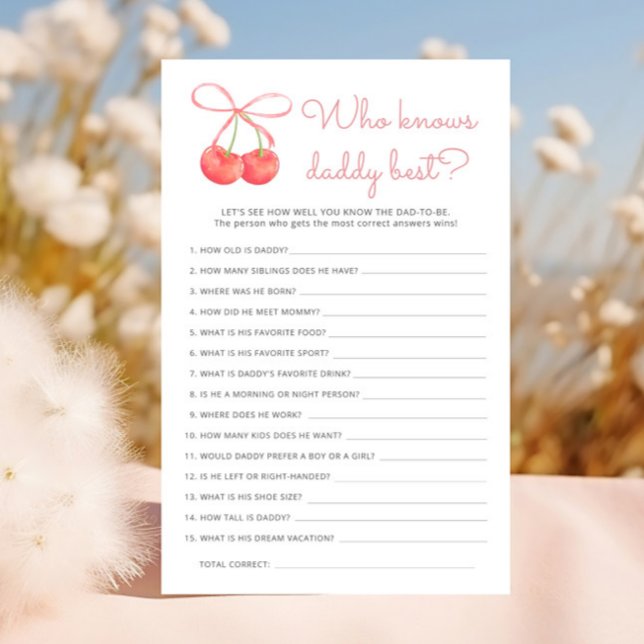 Cherry Pink Ribbon Who Knows Daddy Best Game (Creator Uploaded)