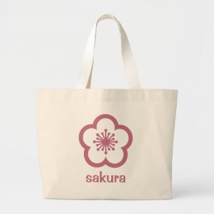 Cherry Pink Sakura Blossom Large Tote Bag
