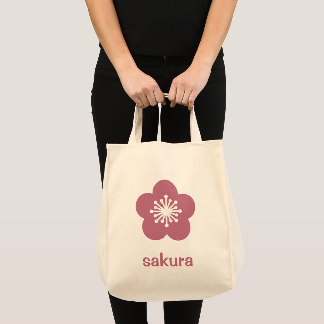 Cherry Pink Sakura Blossom Silhouette Tote Bag (Front (Product))