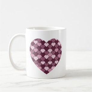 Cherry Pink Square and Diamond heart Coffee Mug