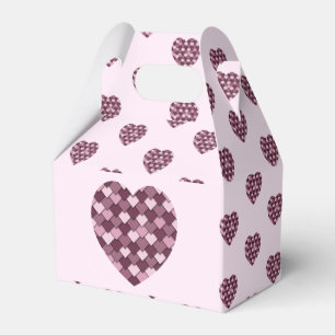 Cherry Pink Square and Diamond heart Favour Box