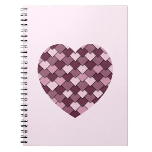 Cherry Pink Square and Diamond heart Notebook