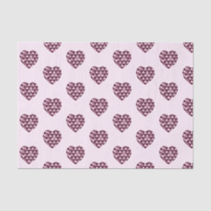 Cherry Pink Square and Diamond heart Tissue Paper