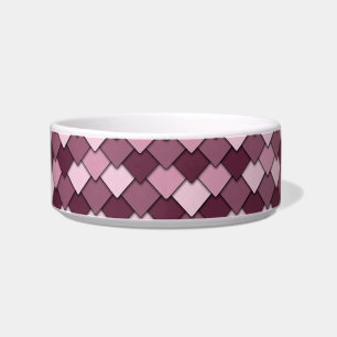 Cherry Pink Square and Diamond Pattern Bowl