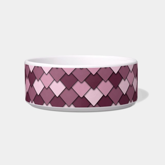 Cherry Pink Square and Diamond Pattern Bowl (Front)
