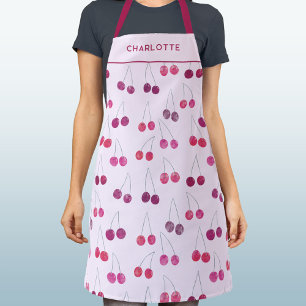 Cherry Pink Watercolor Personalised Apron
