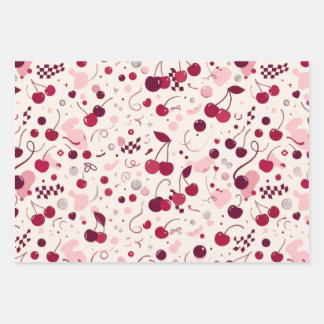 Cherry Pink Y2K Seamless Wrapping Paper | Cute Aes