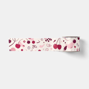 Cherry Pink Y2K Seamless Wrapping Paper   Cute Aes Satin Ribbon
