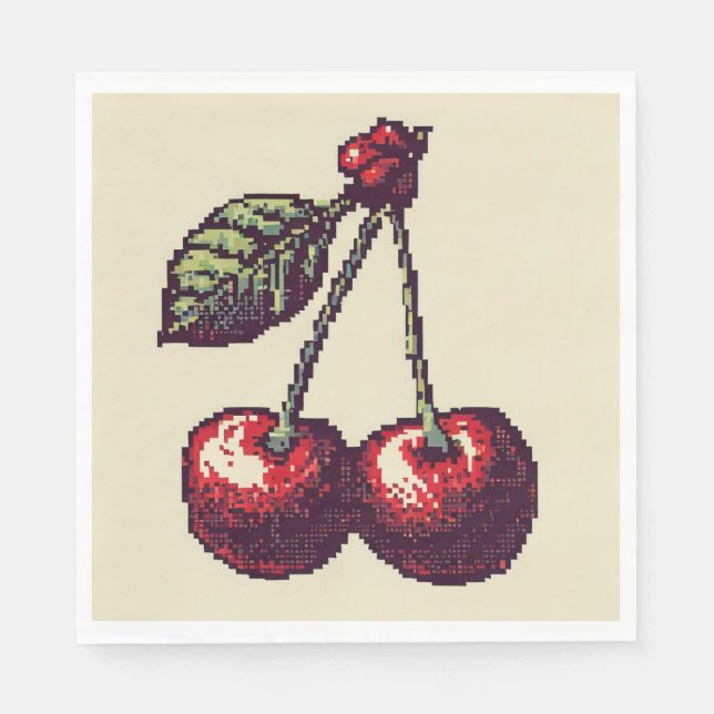 Cherry Pixels Napkin (Front)