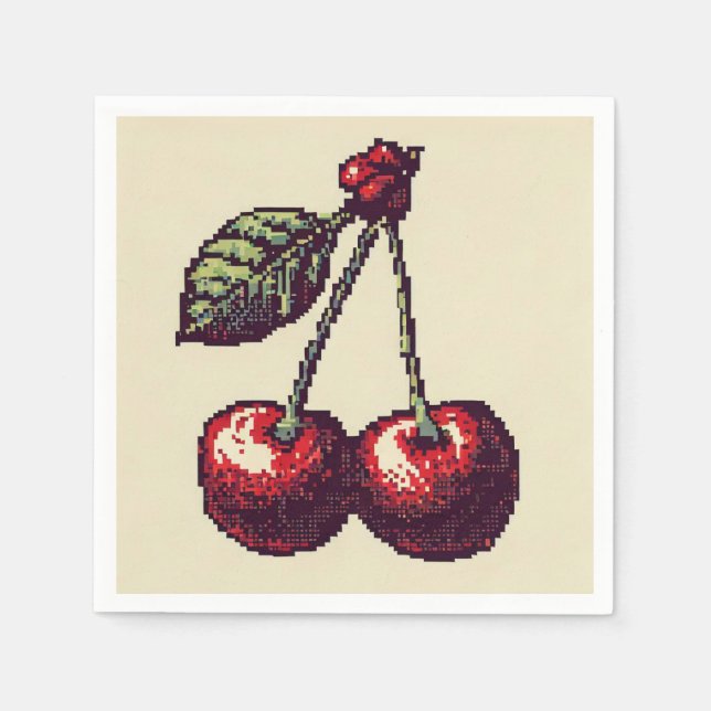 Cherry Pixels Napkin (Front)