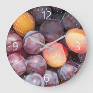 Cherry plum background large clock