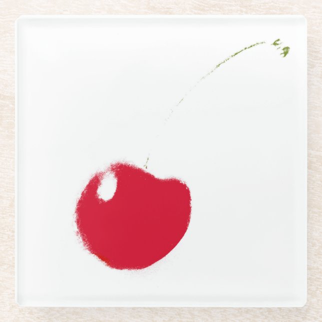 Cherry Pop Glass Coaster (Front)