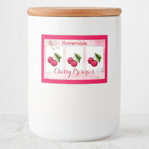 Cherry Preserves Canning Label