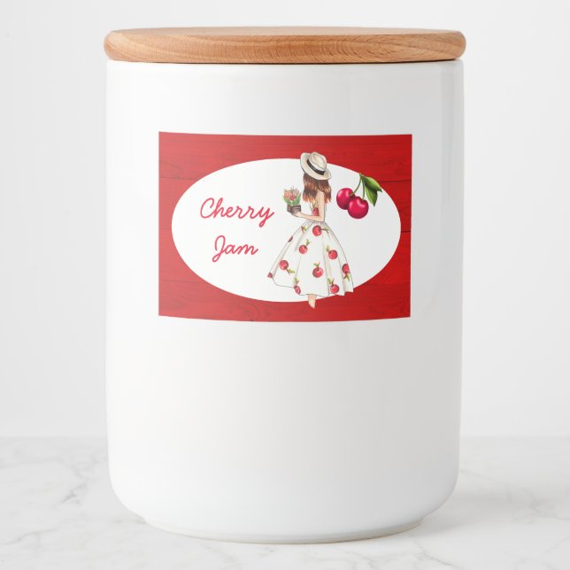 Cherry Preserves Canning Label (Front)