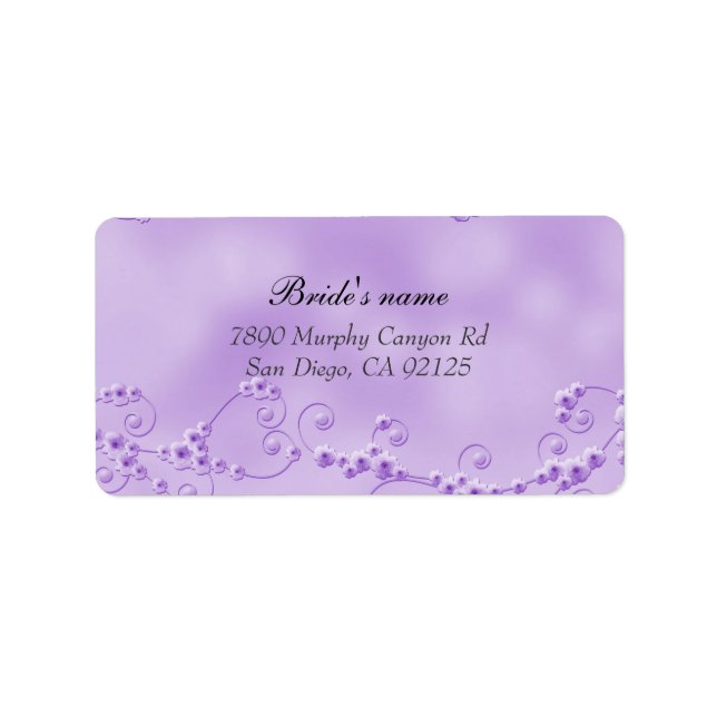 Cherry Purple Blossom  address label (Front)