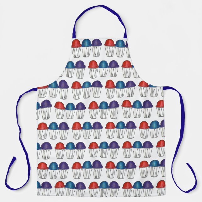 Cherry Raspberry Grape Italian Shaved Water Ice Apron (Front)