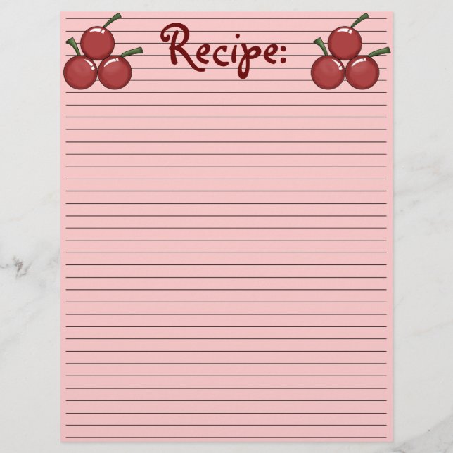 Cherry Recipe Paper (Front)