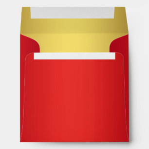 Cherry Red and Gold Linen Envelopes