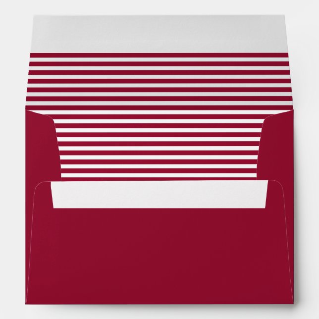 Cherry Red and White Striped Envelopes (Back (Bottom))